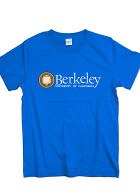 夏季男士短袖加州大学伯克利T恤学院派UC Berkeley学生校服纯棉潮