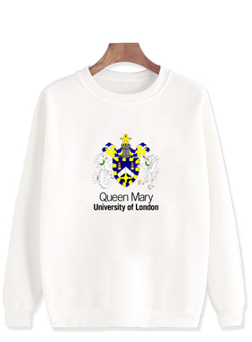 QMUL玛丽女王学院纪念品卫衣春季加绒圆领青少年学生外套班服定制