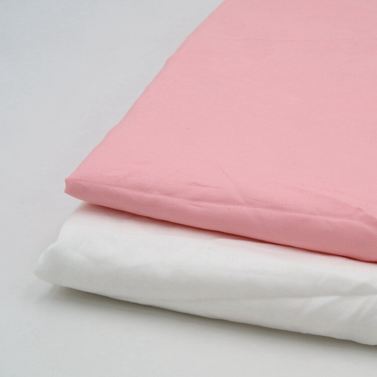 大幅宽白粉色梭织斜纹纯棉衬衫裙子裤子里衬棉衣里表布 床品布料