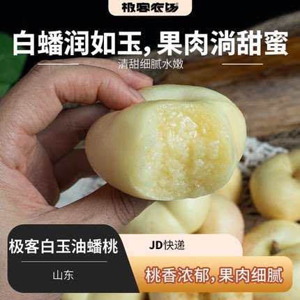 极客白玉油蟠桃丨果肉细腻 清甜多汁 蜜香味十足 到货先挑软的吃