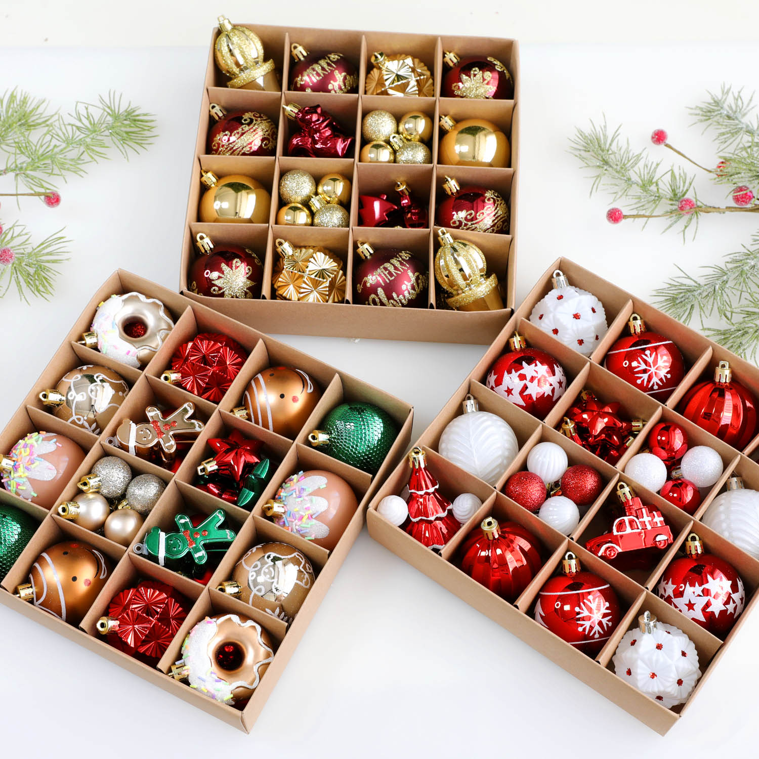 圣诞树节装饰品彩绘圣诞球创意新