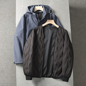 户外防风防水保暖冲锋衣外套羽绒服 品牌撤柜冬装 脱卸内胆 90绒