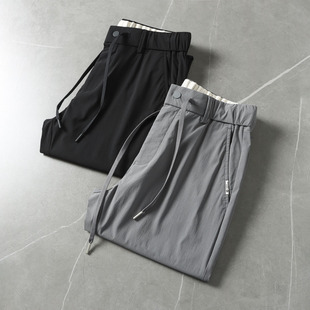 休闲裤 轻盈透气 凉感快干 品牌撤柜春夏薄款 男松紧腰运动九分裤