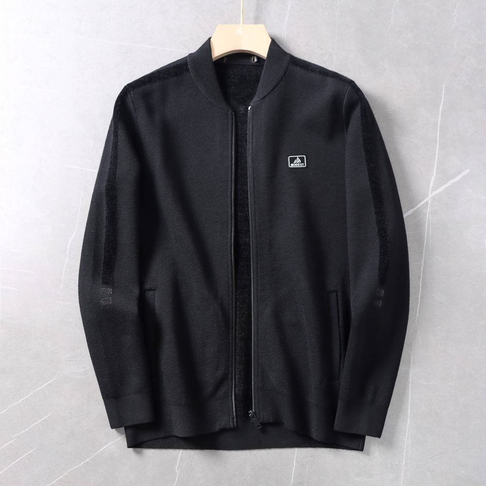 外贸尾货夹克棒球领外壳针织