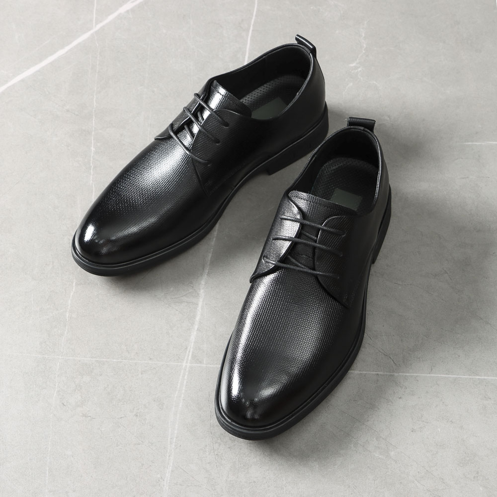 软底软面 防滑减震 品牌撤柜男士商务通勤百搭牛皮鞋简约系带男鞋