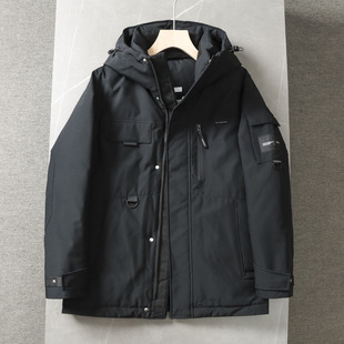 高蓬松90鹅绒+厚实抗寒 品牌撤柜冬装连帽工装鹅绒外套保暖羽绒服