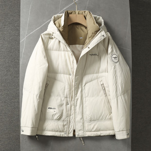 90鹅绒+轻盈蓬松!品牌撤柜冬装男士休闲连帽羽绒服保暖鹅绒外套