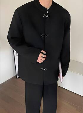 ins国潮设计感新中式西装外套男