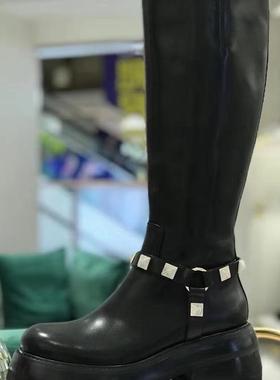 皇冠专柜正品Roberta诺贝达女鞋RA227201冬靴增高厚底高筒马丁靴