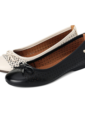 皇冠老店Pikolinos派高雁春季牛皮平底镂空休闲女鞋PS220302