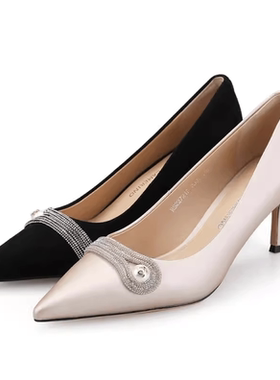 皇冠专柜正品Roberta诺贝达女鞋RS227217水钻尖头细高跟女款单鞋