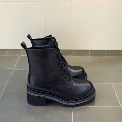 诺贝达舒适系带马丁靴短靴女靴