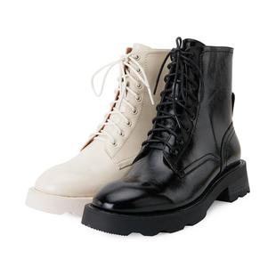 系带纯色马丁靴 RA17243时尚 皇冠专柜正品 Roberta诺贝达女鞋