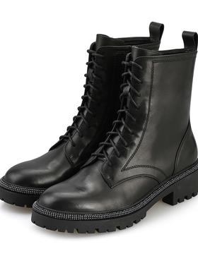 皇冠专柜正品Roberta诺贝达女鞋RA17203冬季时尚百搭厚底马丁靴