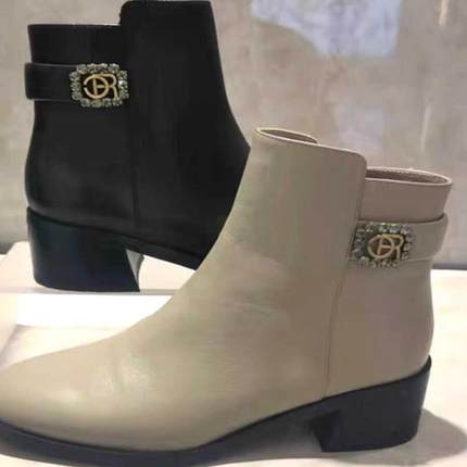 皇冠专柜正品Roberta诺贝达女鞋RA17225 轻奢水钻时尚冬款短靴