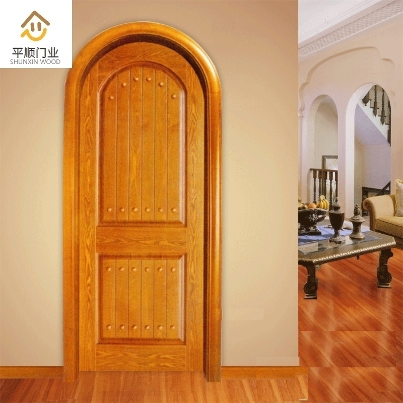 地中海风格卧室套装门 烤漆圆门拱形地中海木门室内门实木门房门