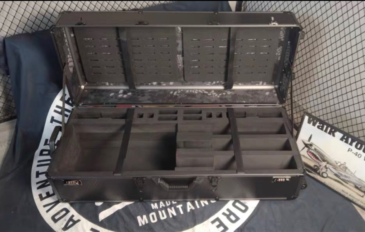 100CM 3차원 슬롯 계란 면화 전술 상자 야외 알루미늄 합금 프레임 막대 롤러 CS 모델 보관 상자