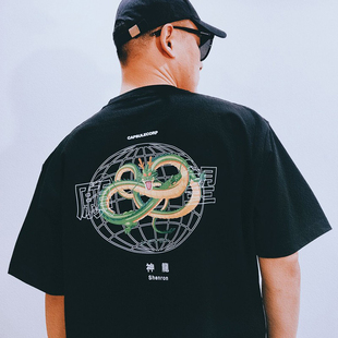 梦话研究所 新款七龙珠神龙许愿印花短袖T恤230g全棉男女动漫大码