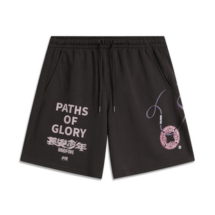 AKSU965 印花短卫裤 李宁正品 反伍BADFIVE长安少年男子吸汗舒适时尚