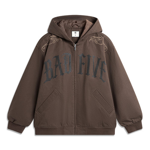 Lining/李宁正品反伍BADFIVE男子休闲宽松保暖连帽棉夹克AJMT315