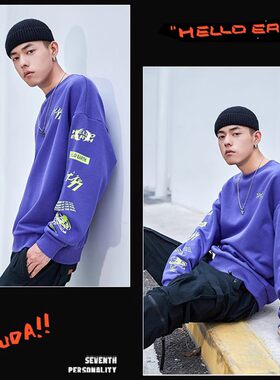 李宁正品潮流CF Hello Earth男女同款加绒加厚套头卫衣AWDQC14