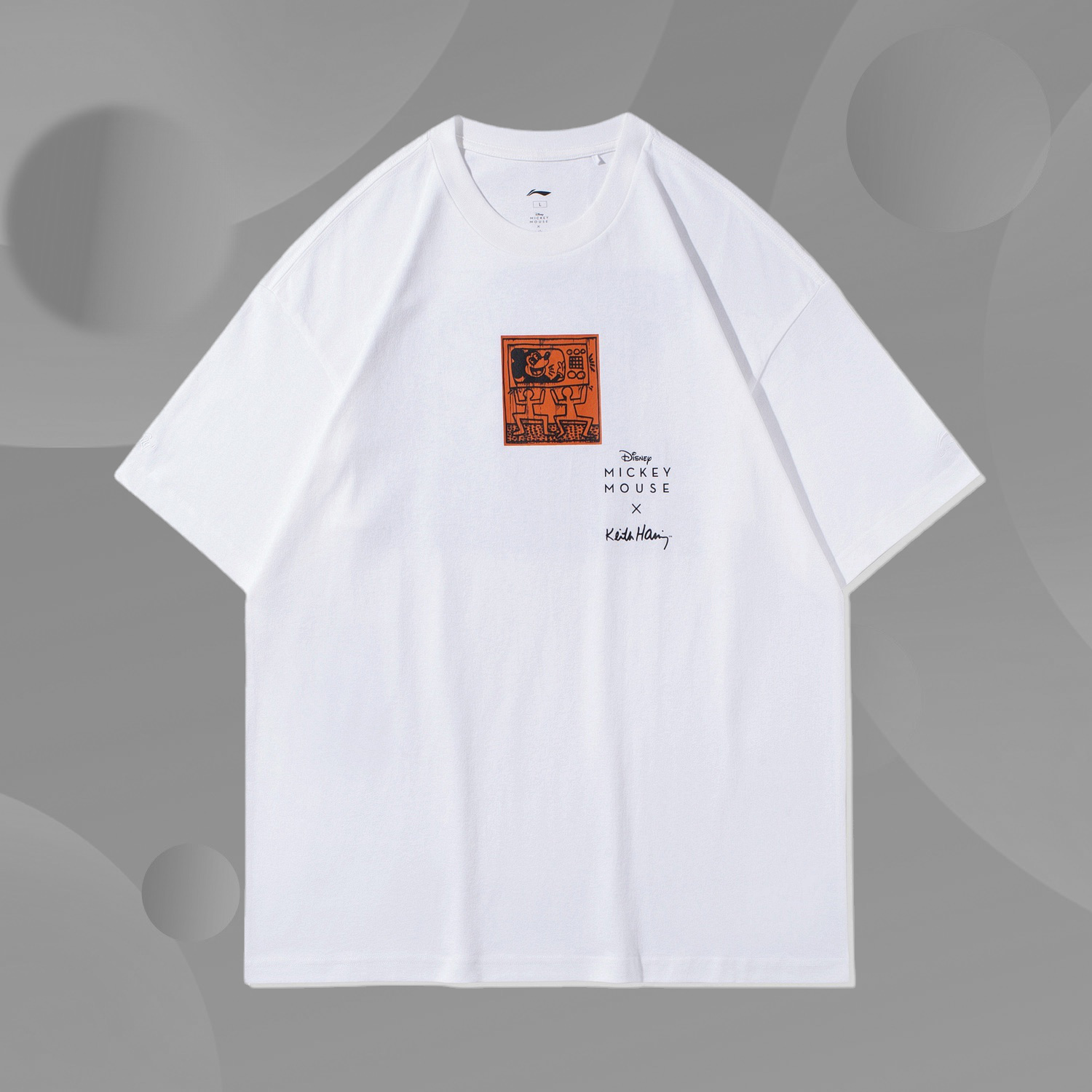 李宁短袖T恤男联名Keith Haring夏宽松运动上衣AHSR503