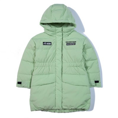 李宁女童中长羽绒服冬白鸭绒加厚保暖连帽长羽绒外套YYMR016