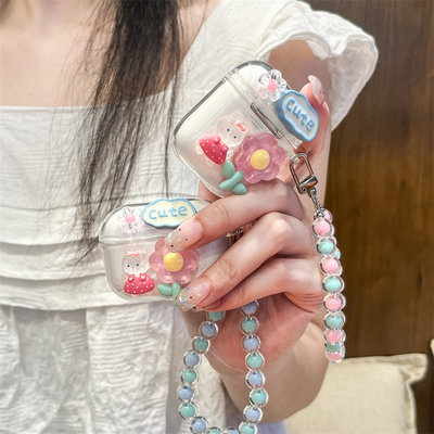 花朵兔子适用漫步者lollipro5耳机套Lolli Pro5蓝牙耳机保护壳Edifier防摔个性创意可爱卡通lolipro5保护套女