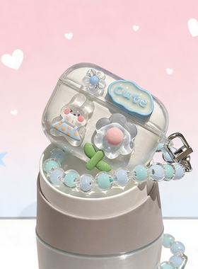 波点兔子手链适用倍思MC2Air耳夹式蓝牙耳机保护套透明新款Bowie