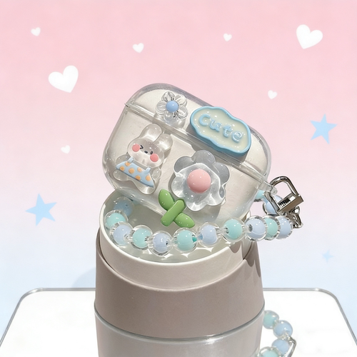 波点兔子手链适用倍思MC2Air耳夹式蓝牙耳机保护套透明新款Bowie