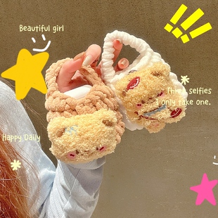 毛绒适用索尼LinkBuds Open蓝牙耳机保护套linkbuds s保护壳WF-1000XM5/4/3男L900防摔WM女LS900N公仔yy2950