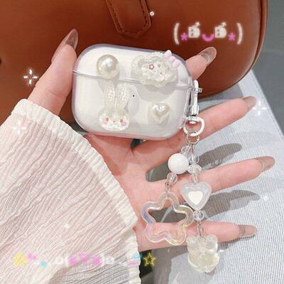 白兔小熊适用三星buds4 pro耳机壳透明创意galaxybuds4蓝牙耳机保