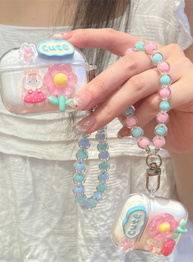 花朵兔子适用vivo TWS5耳机壳iQOOTWS5透明vivotws5HiFi蓝牙耳机