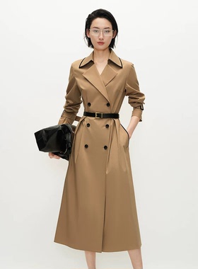 奈家商场同款2025秋季新款女装风衣式外套中长款连衣裙XF06190D4