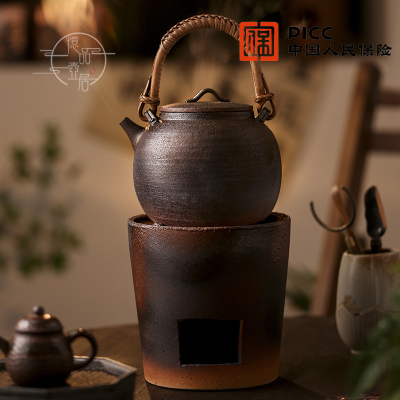 提梁围炉煮茶土陶烧水养生电陶壶
