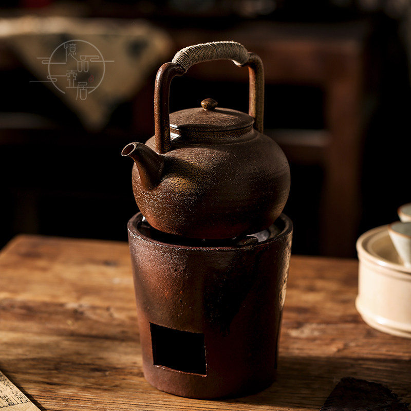 茶器疗愈 |ins风 岫云柴烧粗陶壶天然原矿家用烧水煮茶壶软化茶汤