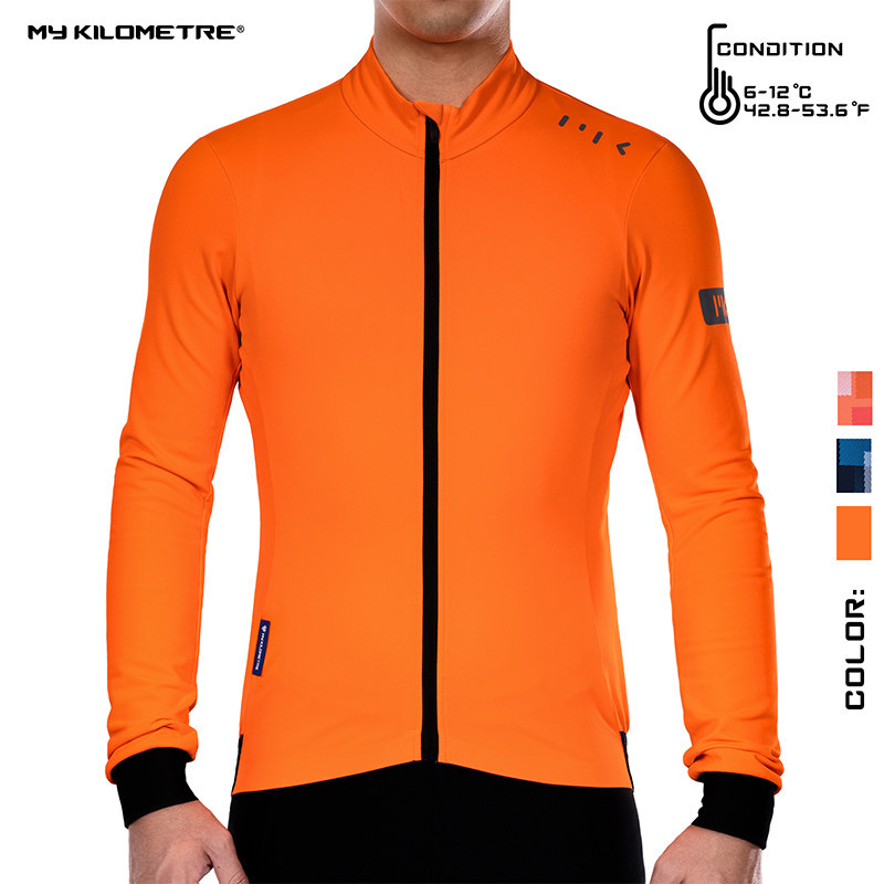my kilometre男款秋冬骑行服防风保暖公路车骑行长袖外套荧光反光