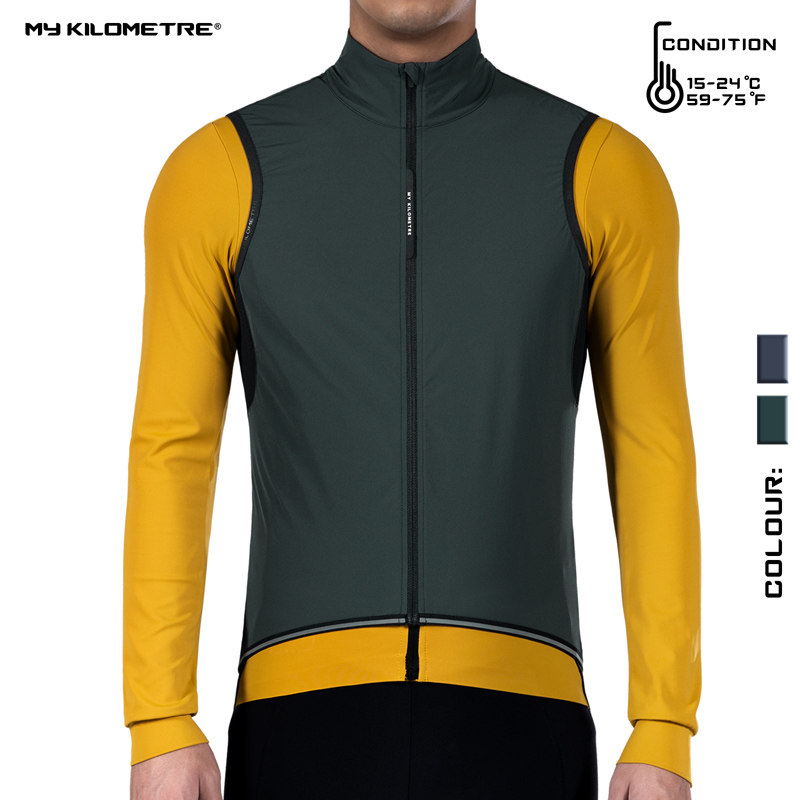 my kilometre 男女款骑行服春秋季防风透气骑行马甲公路自行车服