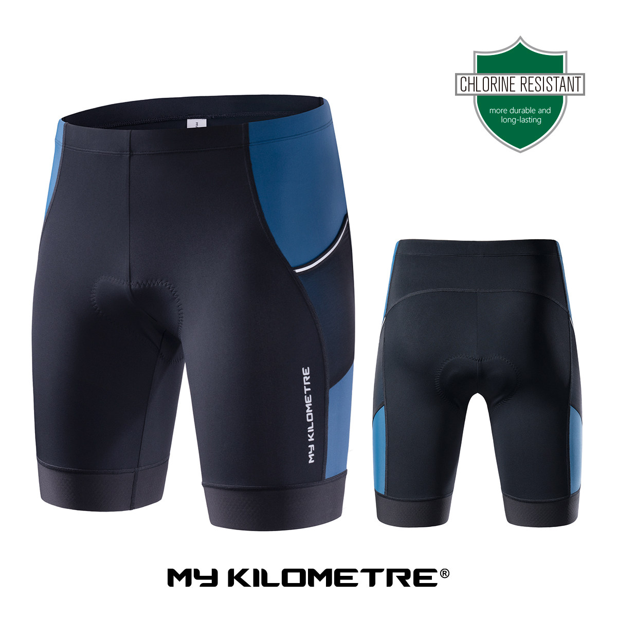 MY KILOMETRE铁人三项骑行短裤带裤垫分体跑步游泳骑行铁三服男