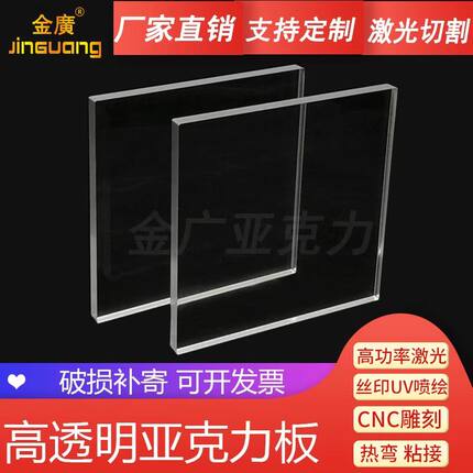 高透明亚克力定制diy手工有机玻璃板3mm5mm可uv来图定制-塑料盒子