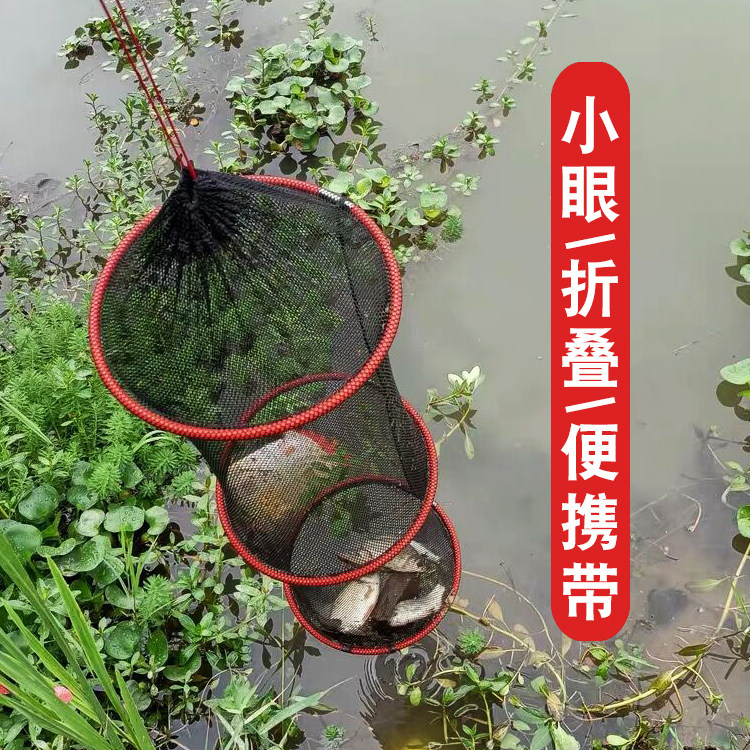 束口小鱼护网便携可折叠鱼篓图片