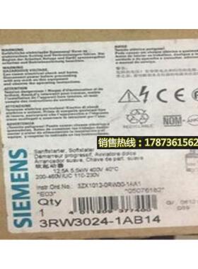 非实价议价议价3RW 302-41AB14原装3RW3024-1AB14软起动器3RW3024