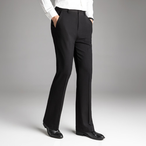 高级感微喇裤休闲商务人字纹长裤