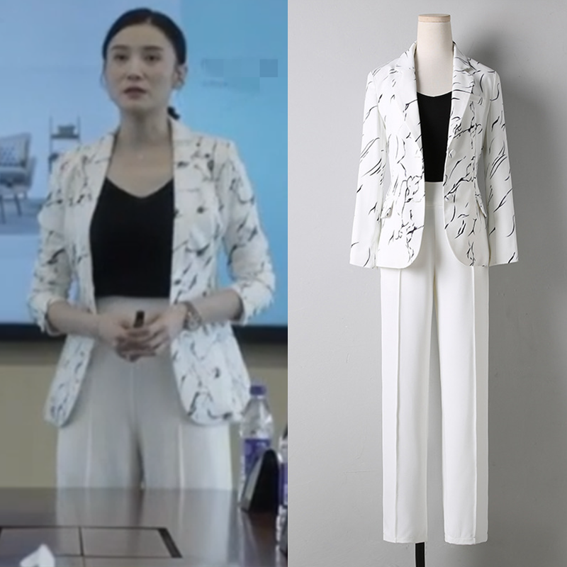小舍得南俪宋佳同款衣服女春夏新款气质大理石纹印花