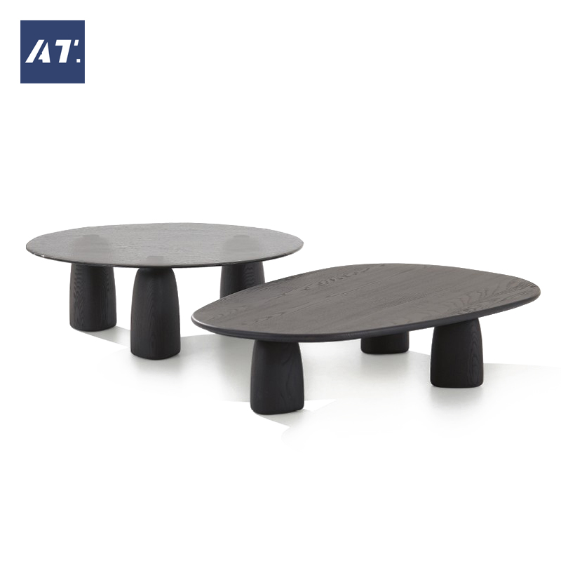 AIVTAI/设计师家具意式极简实木大理石茶几STRATA/层边几角几