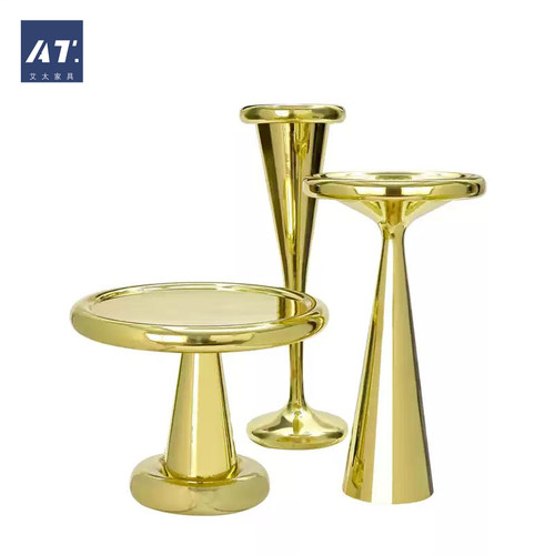 AIVTAI/创意设计师家具 short spun table金属角几边几电话几
