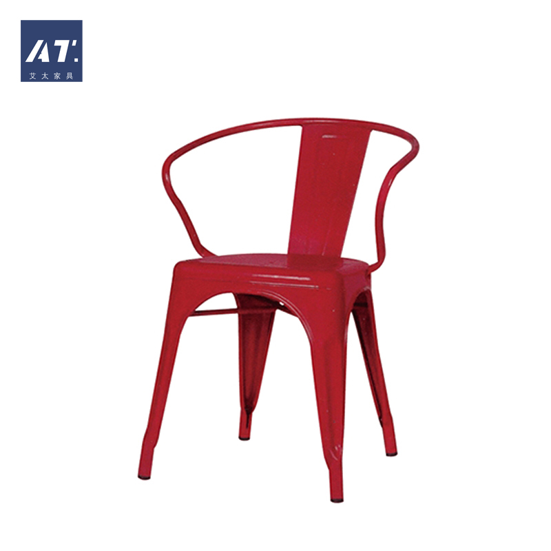 AIVTAI/loft工业风设计师家具tolix armchair复古做旧铁皮餐椅