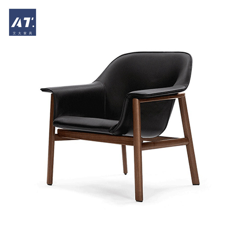 AIVTAI/北欧实木设计师家具sedan chair轿车椅书房洽谈休闲椅