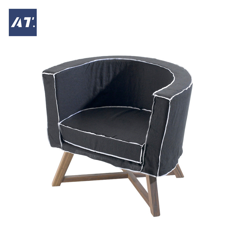 AIVTAI/创意设计师家具北欧客厅阳台GRAY 08/灰色 08木制扶手椅