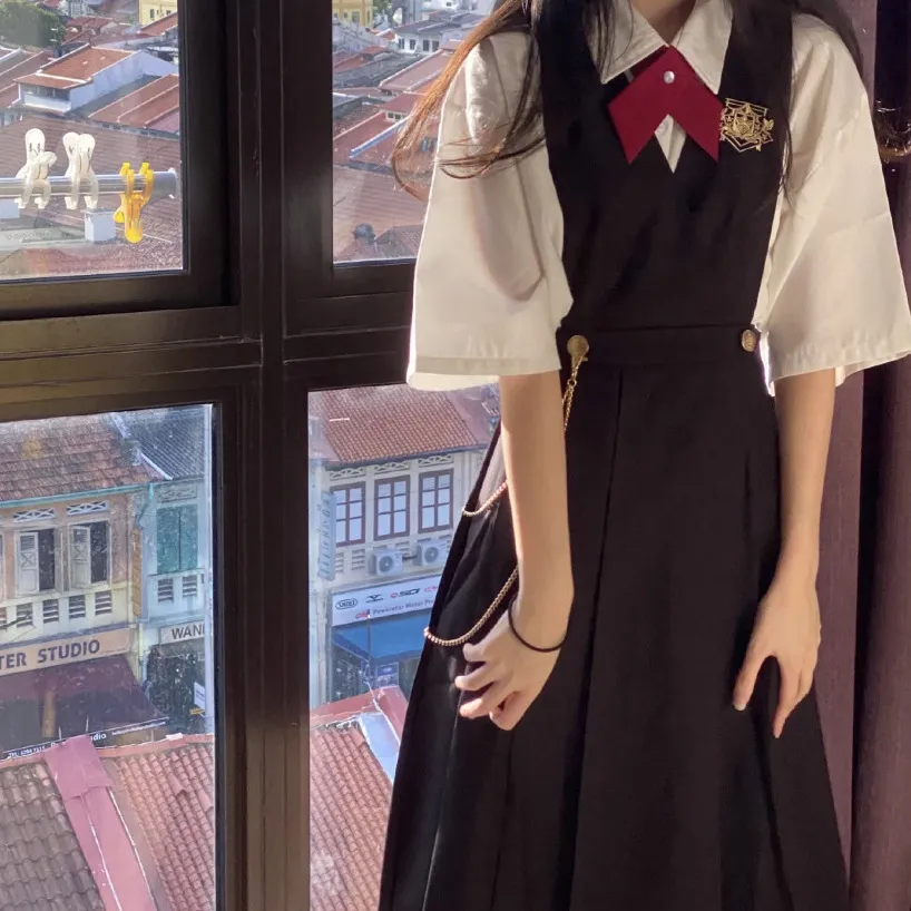 直销原创护奶裙日系JK制服百褶裙正版女卡奶裙背心裙现货